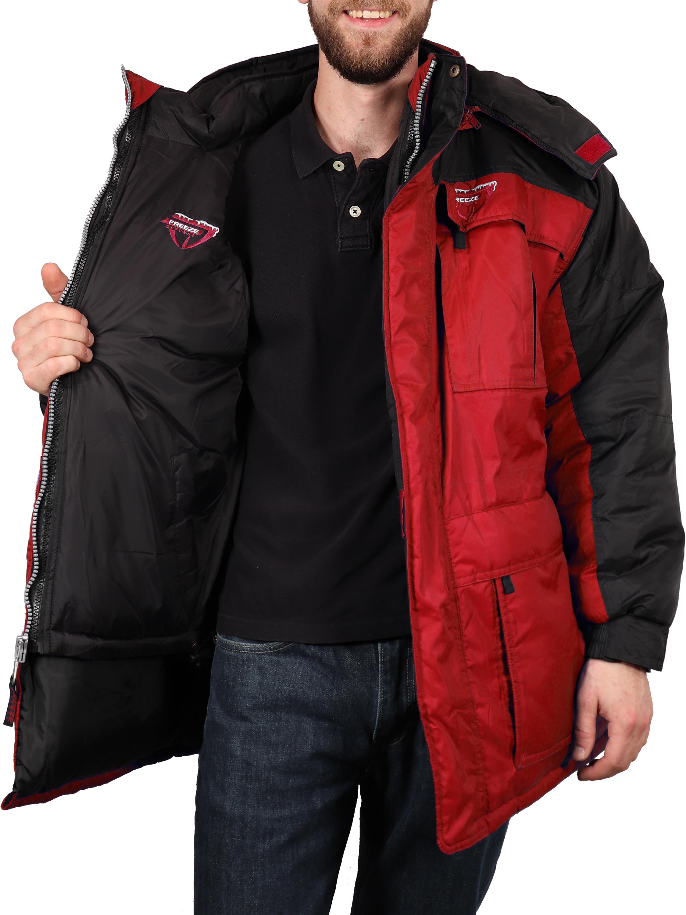 Freeze Defense Mens 3in1 Winter Jacket Coat Parka & Vest (Regular