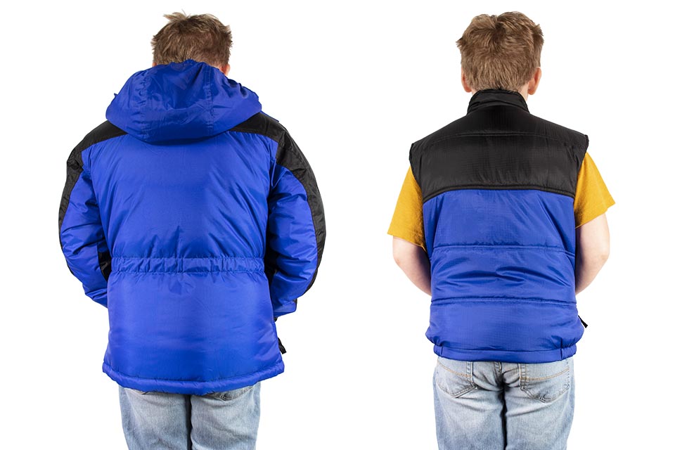 Back side views of the Freeze Defense Boys 3-in-1 Winter Coat with Vest