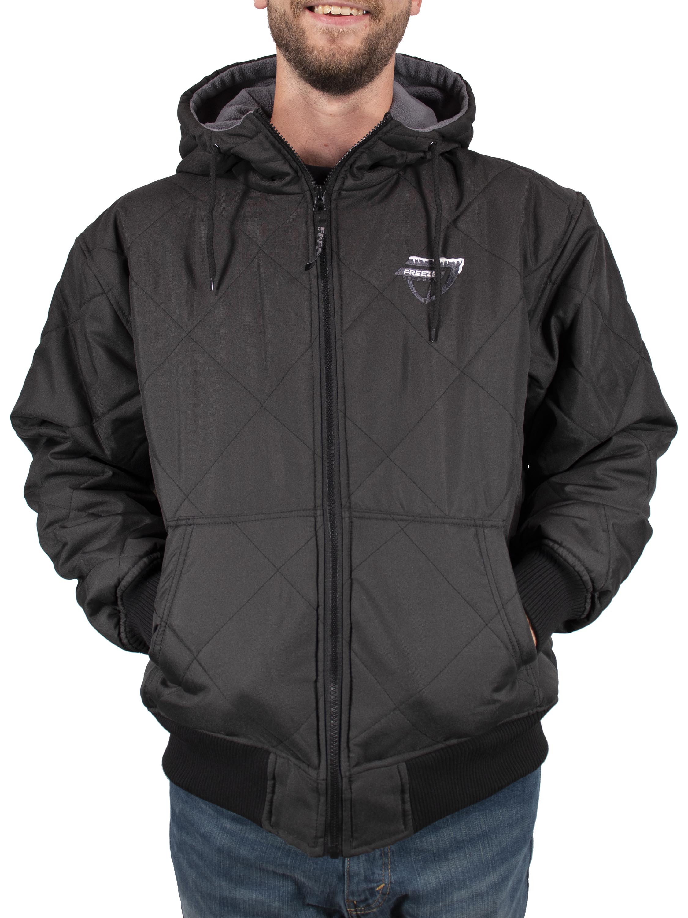 ARTFFEL Mens Plus Size Hooded Mutli-Zip Thermal Relaxed Fit Down Puffer Quilted Jacket Coat