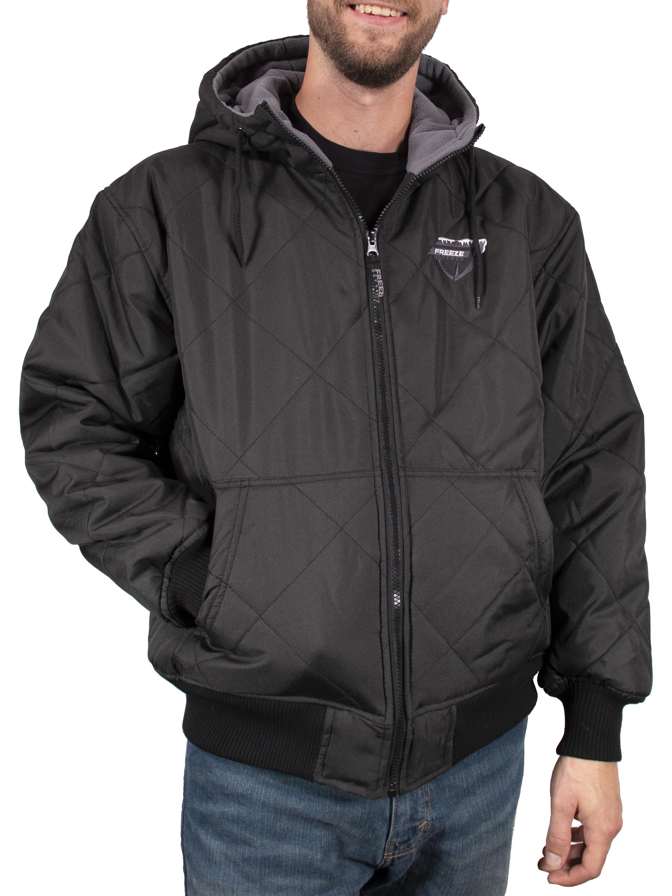 Freeze Defense Mens Fleece Lined Quilted Jacket (Regular and Big and Tall Sizes)