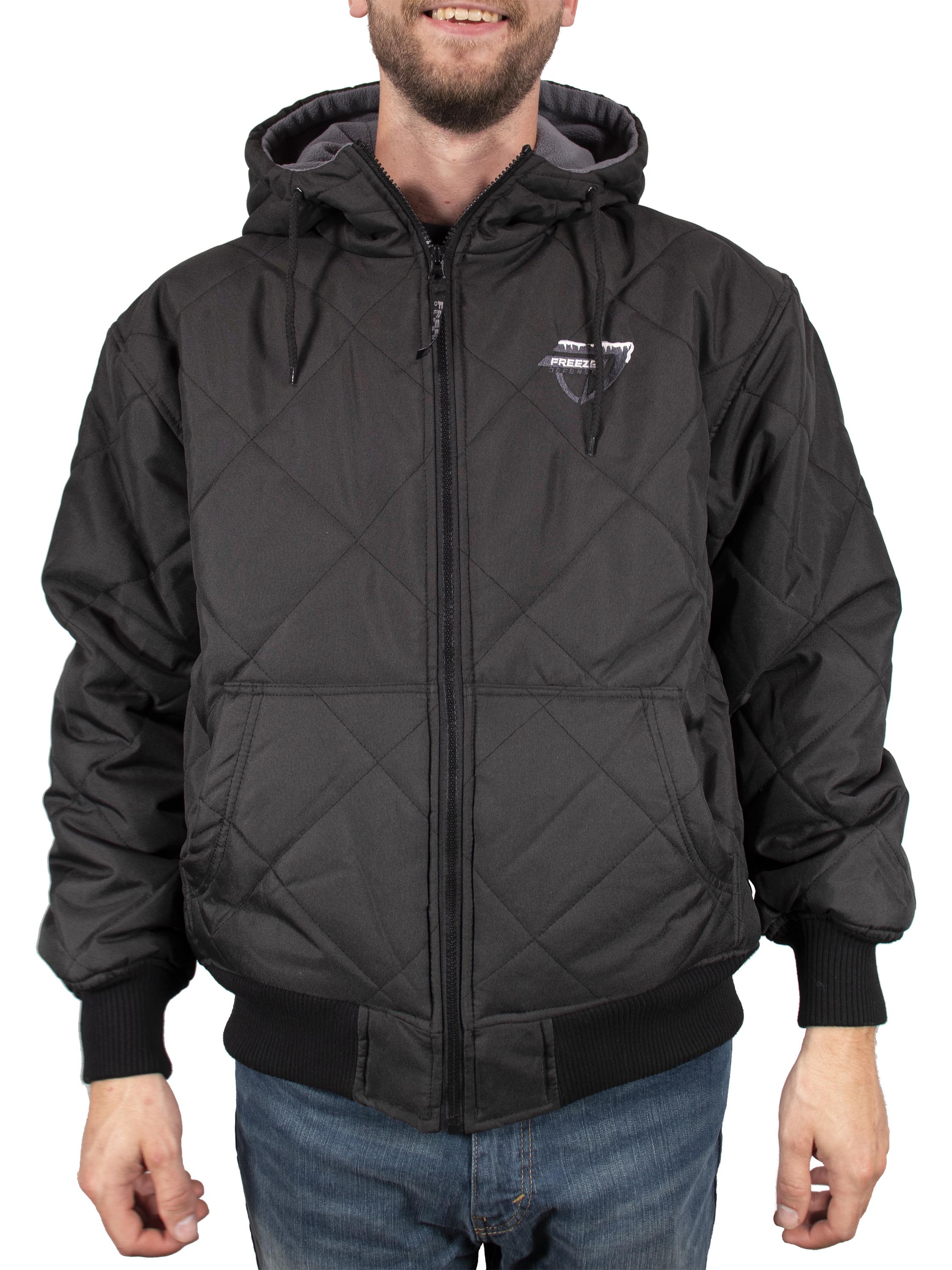YYG Men Warm Parkas Fall & Winter Fleece Thicken Faux Fur Hooded Quilted Jacket Coat Outerwear
