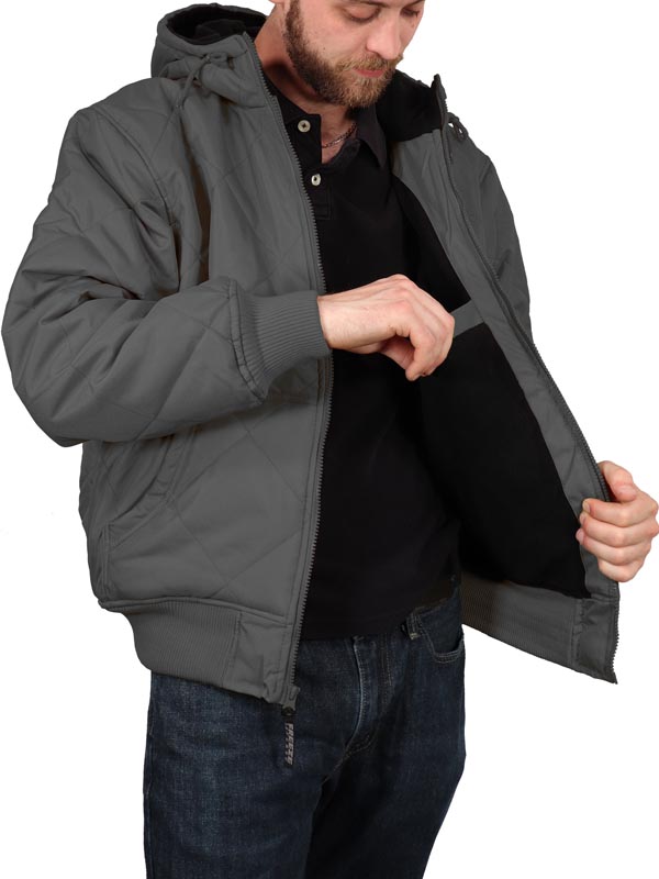 mens quilted fleece jacket