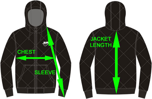 Freeze Defense Quilted Jacket Size Chart