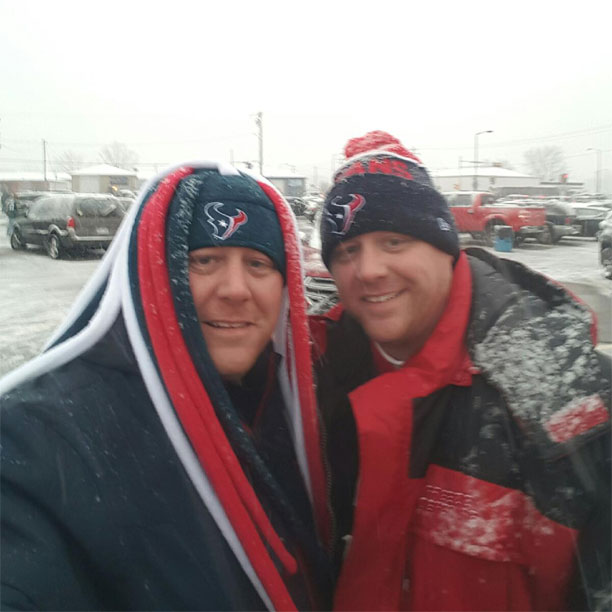 Snow at the football stadium